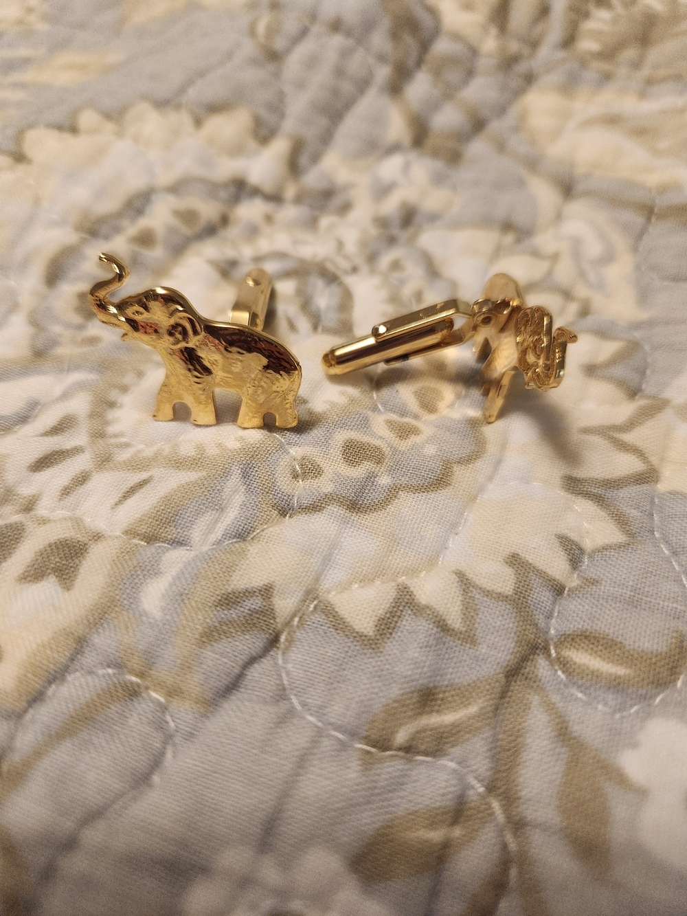 Gold Elephant Cufflinks - Elephant Motif